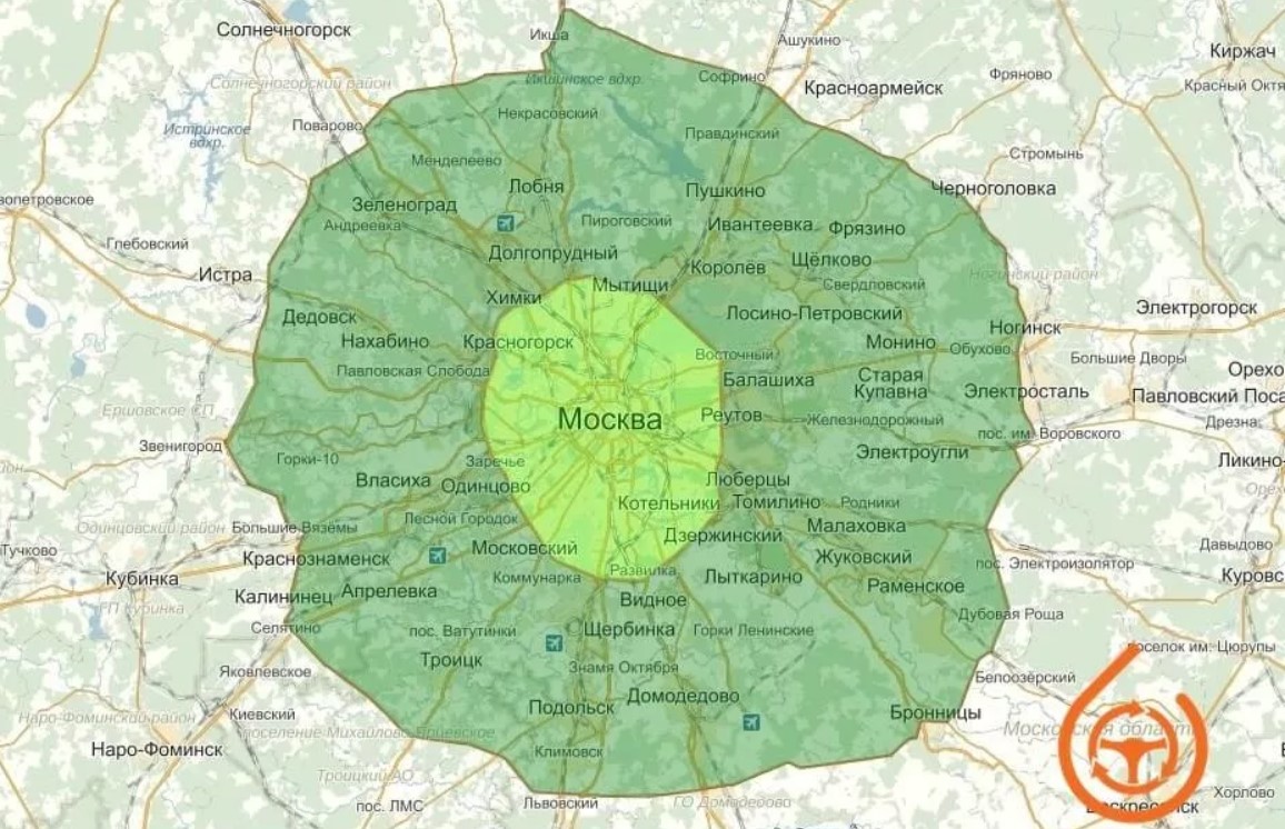 Делимобиль зона покрытия в Москве на карте